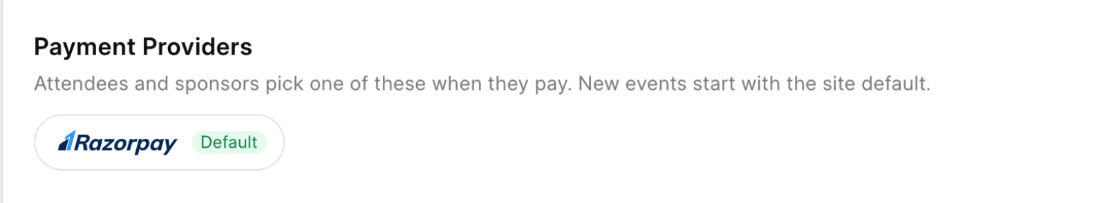 Payment Providers on the Registration page