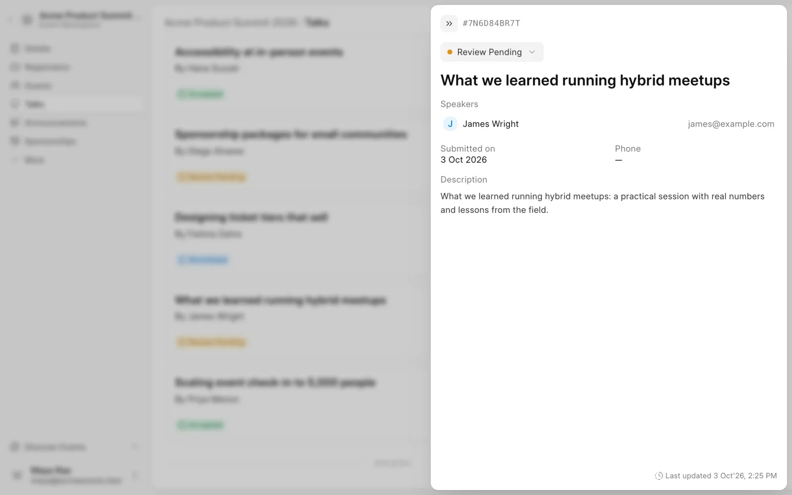 A proposal opened for review
