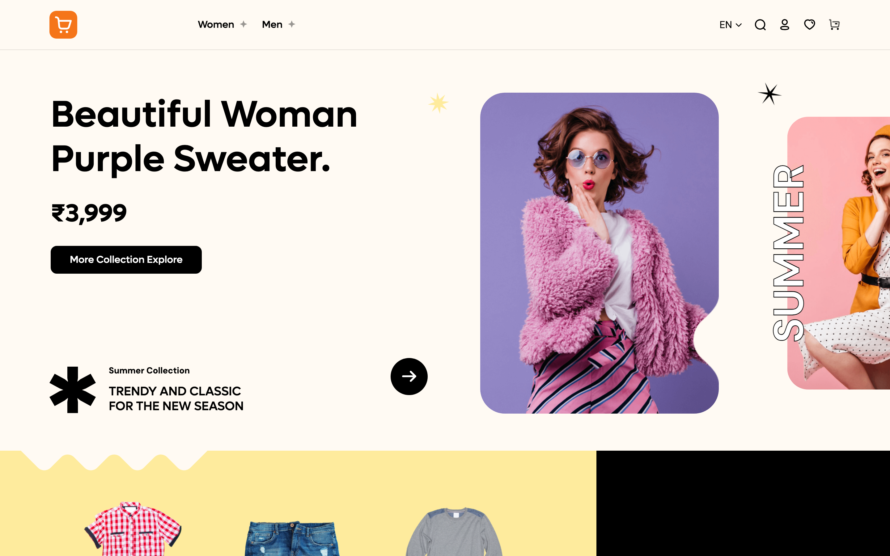 The live storefront homepage