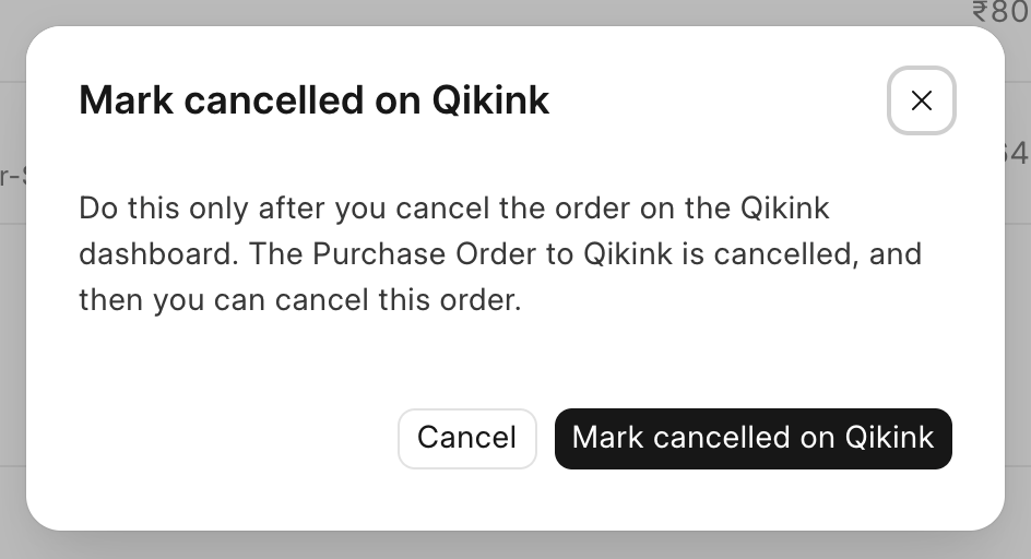 The Mark cancelled on Qikink confirmation